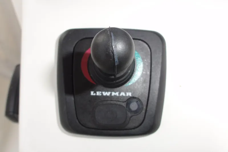  Yacht Photos Pics Joystick control for 2024 Pursuit S 328 Sport boat, featuring Lewmar branding.
