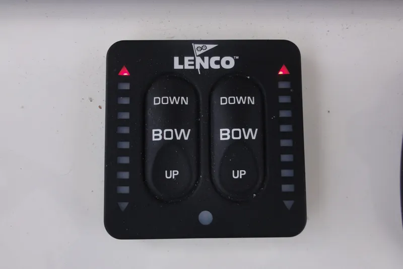  Yacht Photos Pics Lenco trim tab control panel on 2024 Pursuit S 328 Sport boat.