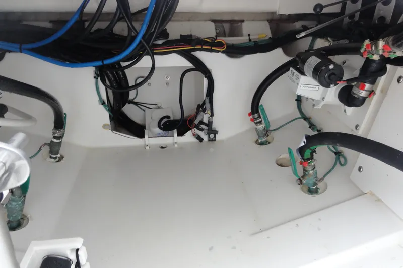  Yacht Photos Pics 2024 Pursuit S 328 Sport boat wiring and plumbing system details.