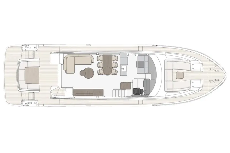 T&b Yacht Photos Pics Manufacturer Provided Image: Floor plan of 2025 Azimut Magellano 66 yacht, showcasing spacious interior layout.