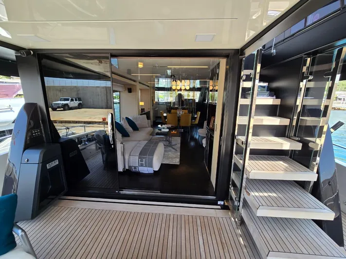 Orca Yacht Photos Pics 2023 Cranchi Sessantasette 67 yacht interior with modern design and elegant furnishings.