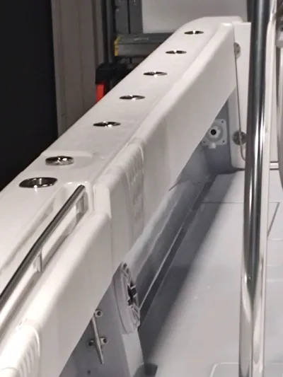  Yacht Photos Pics 2024 Contender 39 ST boat interior with rod holders and sleek design.