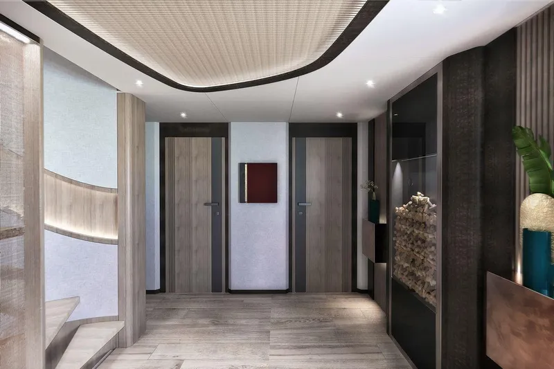  Yacht Photos Pics Luxurious interior of AvA Yachts Kando 110, 2028 model, featuring modern design elements.