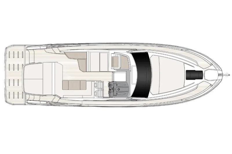  Yacht Photos Pics Manufacturer Provided Image: Top view layout of 2025 Azimut Atlantis 45 yacht, showcasing interior design.