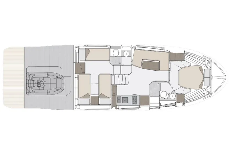  Yacht Photos Pics Manufacturer Provided Image: Floor plan of 2025 Azimut Atlantis 45 yacht, showcasing interior layout and design.