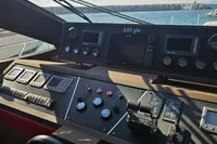 Control panel of 2008 Astondoa A80 GLX yacht, featuring navigation and control instruments.