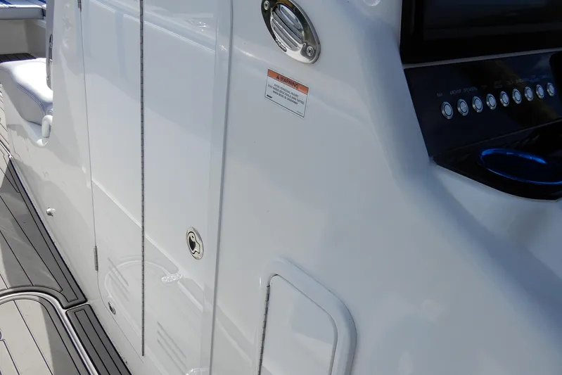  Yacht Photos Pics 2021 Concept 32' Open Deck boat interior with control panel and seating.