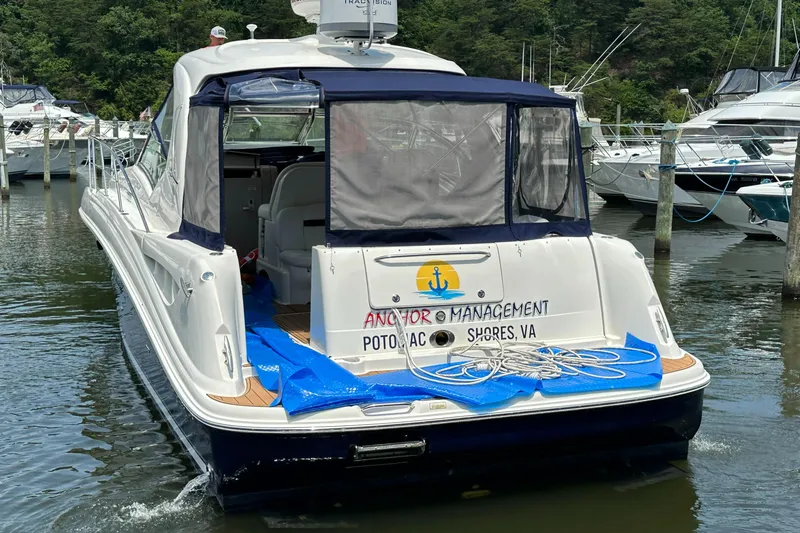  Yacht Photos Pics 2004 Sea Ray 390 Sundancer yacht docked at marina, named Anchor Management.