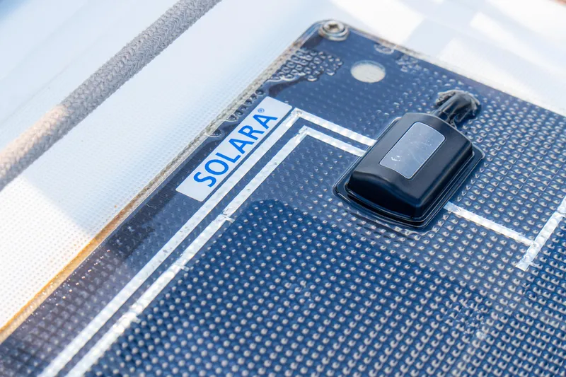 Dakiti Yacht Photos Pics Solar panel on 2023 Lagoon 46 yacht, featuring Solara technology.