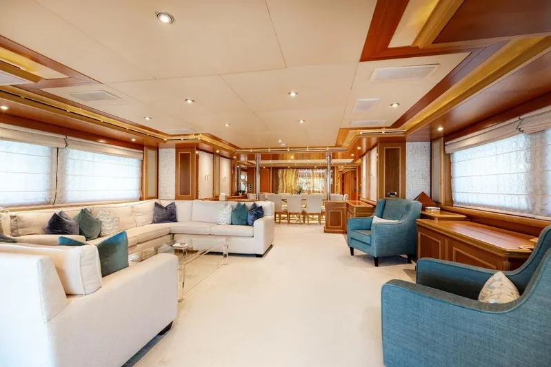 Emotion 2 Yacht Photos Pics Luxurious 2007 CRN Motor Yacht interior with elegant seating and modern decor.