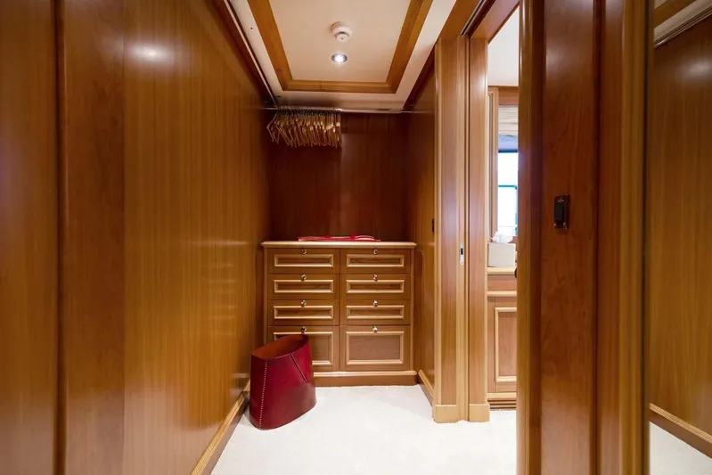 Emotion 2 Yacht Photos Pics Luxurious wooden closet interior on a 2007 CRN Motor Yacht.