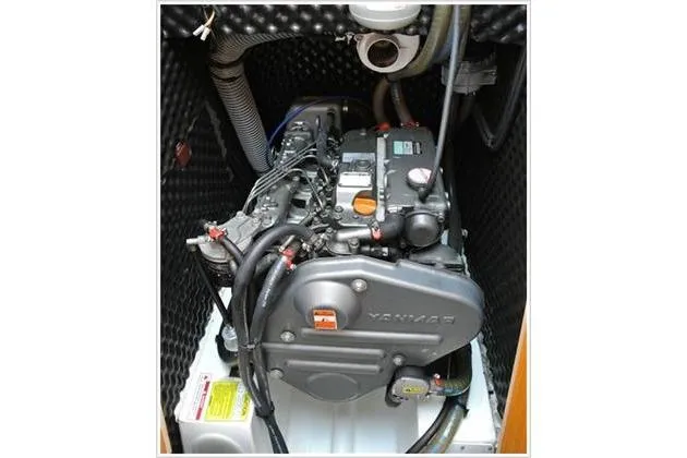  Yacht Photos Pics Engine compartment of 2010 Jeanneau Sun Odyssey 42 DS sailboat, featuring a Yanmar engine.