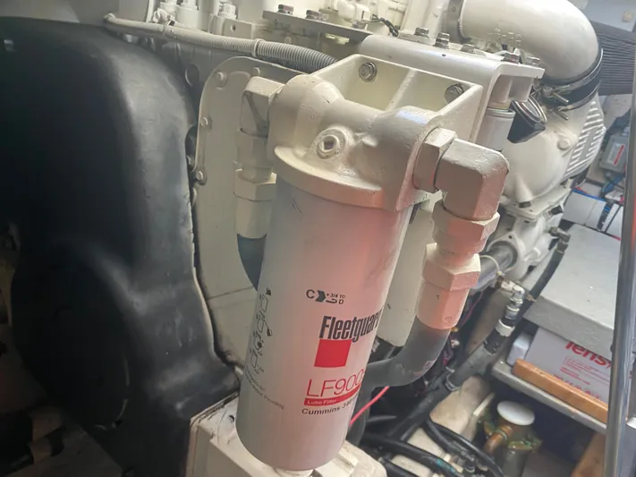  Yacht Photos Pics Engine component of a 2006 Sea Ray 48 Sundancer with Fleetguard filter.