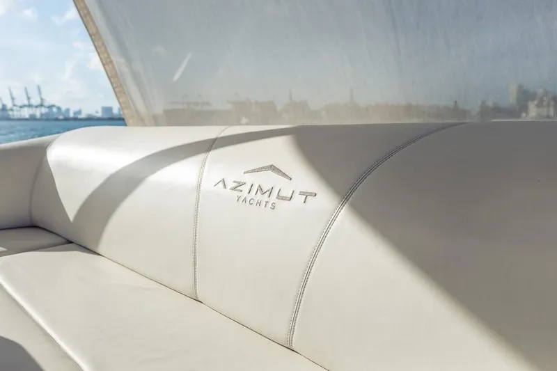 Drakkar Yacht Photos Pics Luxurious Azimut Evolution 2012 yacht interior with elegant leather seating.