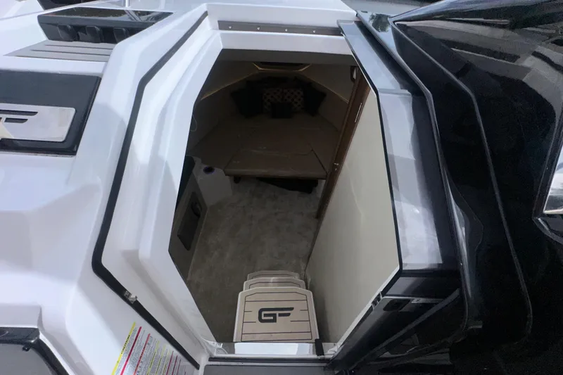  Yacht Photos Pics Interior cabin view of 2026 Granfort 37 GTX boat, featuring sleek design and modern amenities.