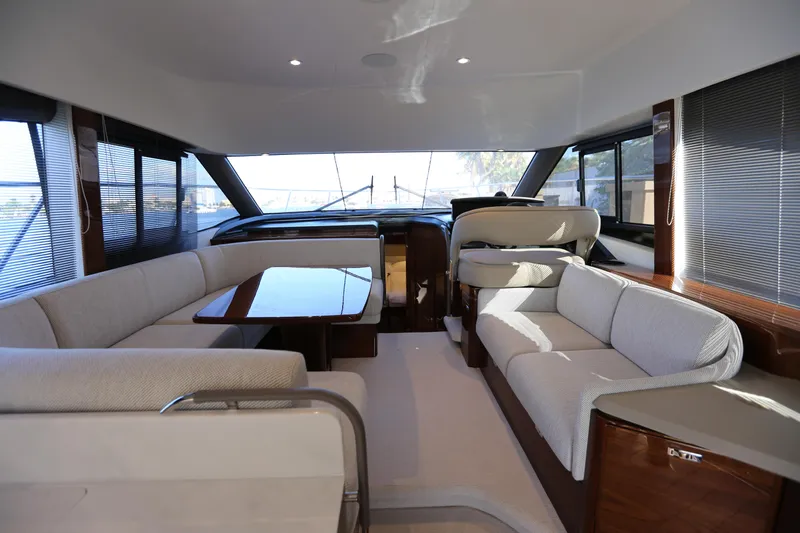 Ytf 002 Yacht Photos Pics Luxurious interior of 2024 Princess F45 yacht with elegant seating and modern design.