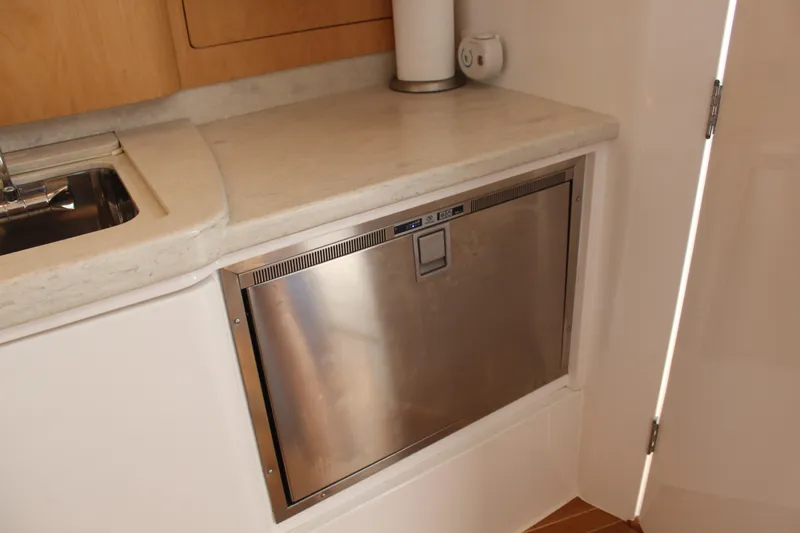 High Times Yacht Photos Pics Galley Refrigerator to Starboard Midship