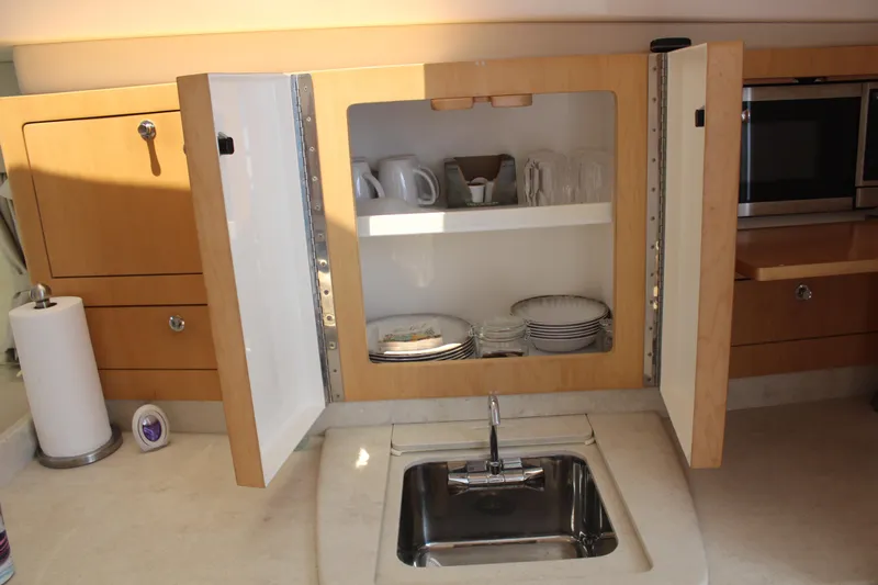 High Times Yacht Photos Pics Galley Sink & Storage Starboard