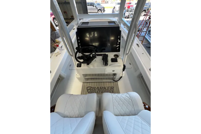  Yacht Photos Pics 2025 Barker Boatworks 26 Open helm with modern controls and seating.