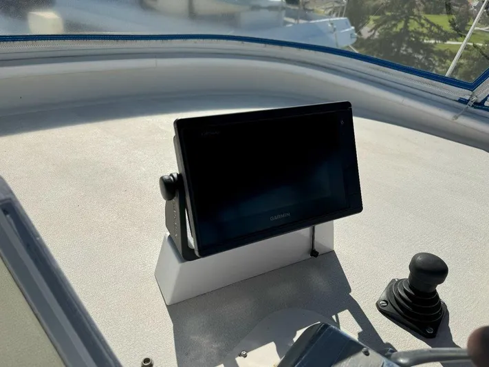  Yacht Photos Pics Control panel of 1980 Ocean Alexander 50 MK1 yacht with Garmin display.