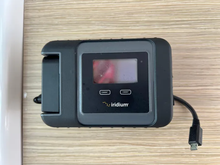 Roxie Yacht Photos Pics Iridium satellite communication device on Lagoon 42 yacht, 2024 model.