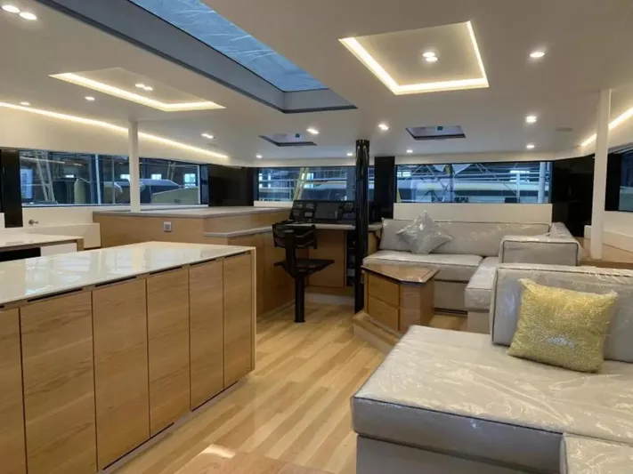  Yacht Photos Pics Luxurious interior of 2026 McConaghy MC55 yacht with modern design and elegant lighting.
