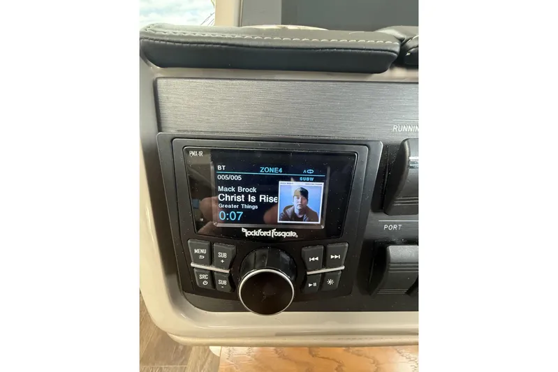  Yacht Photos Pics 2018 Sea Ray Sundancer 460 audio system displaying Mack Brock's "Christ Is Risen" song.