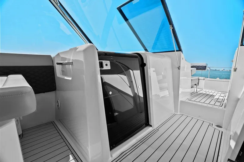  Yacht Photos Pics Interior view of 2020 Aquila 36 yacht with sleek design and open deck.