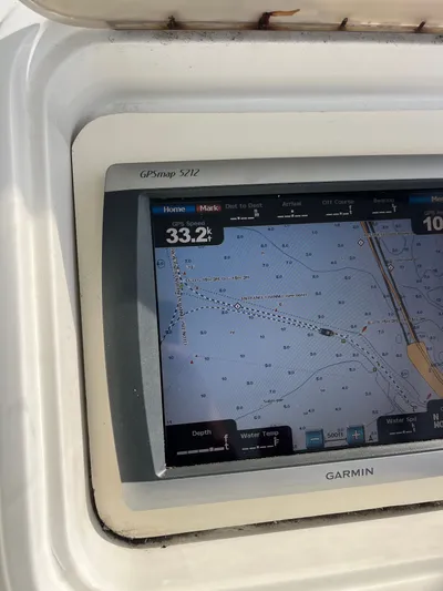 Series 60, Repainted Yacht Photos Pics Garmin GPS map on Ocean Yachts 48 Convertible, 2000 model.