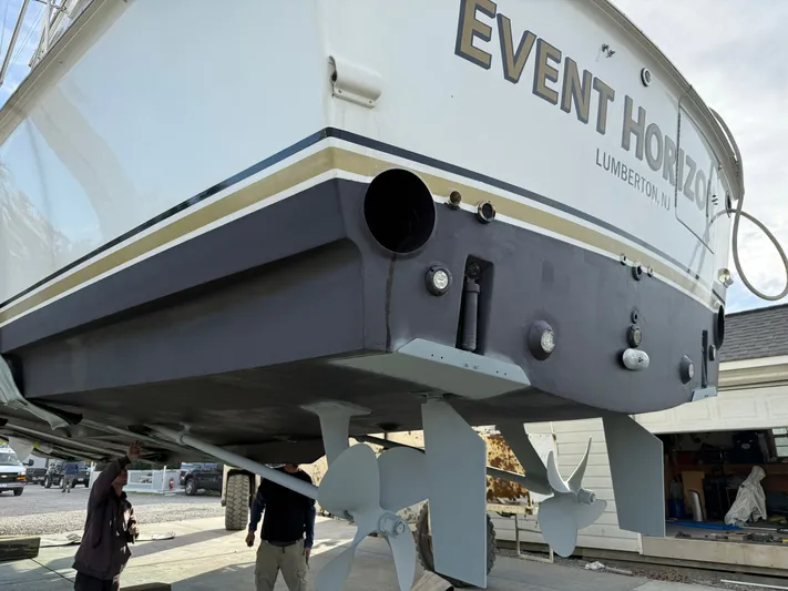 Series 60, Repainted Yacht Photos Pics Rear view of a 2000 Ocean Yachts 48 Convertible yacht.