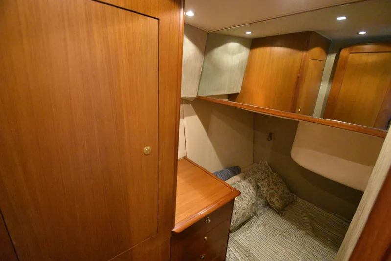 Series 60, Repainted Yacht Photos Pics Interior of 2000 Ocean Yachts 48 Convertible with wooden furnishings.