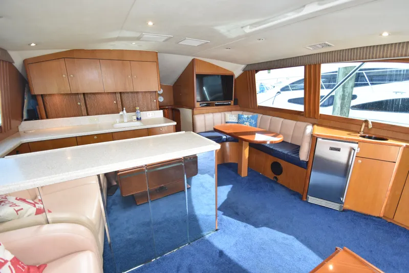 Series 60, Repainted Yacht Photos Pics Interior of Ocean Yachts 48 Convertible yacht, year 2000.