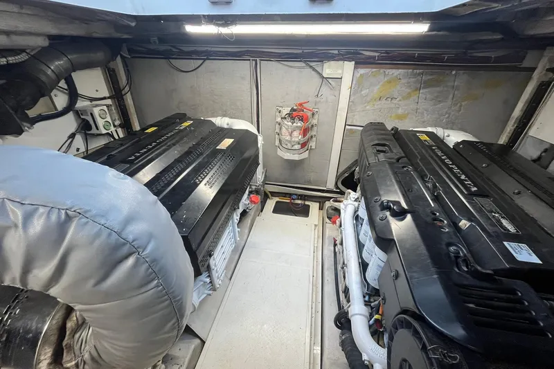  Yacht Photos Pics Engine room of 2012 Fairline Targa 58 Gran Turismo with Volvo Penta engines.