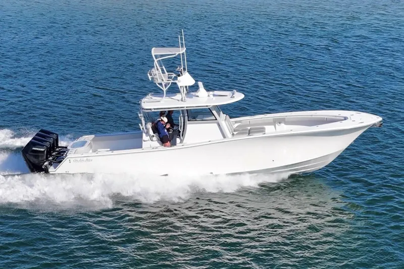  Yacht Photos Pics 2025 Onslow Bay 41 Tournament boat cruising on open water.