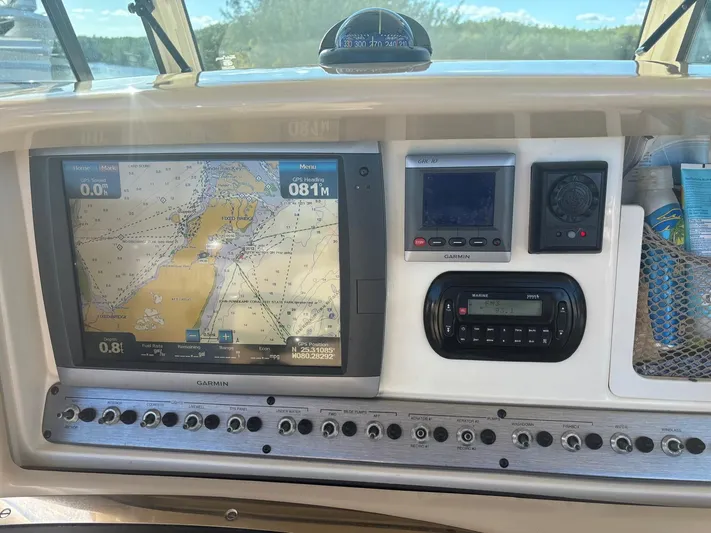  Yacht Photos Pics Dashboard of a 2013 Scout 282 XSF with Garmin navigation system.