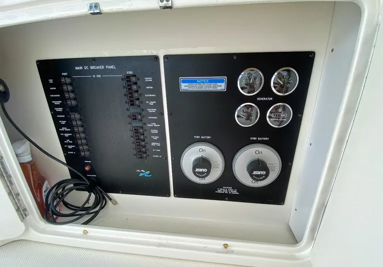  Yacht Photos Pics Electrical control panel on a 2001 Sea Ray 460 Sundancer boat.