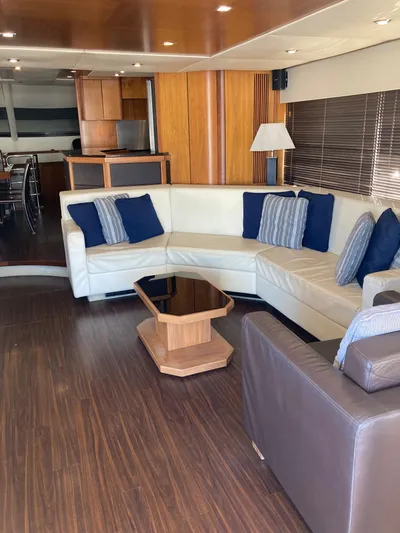 La Chaparrita Yacht Photos Pics Luxurious interior of 2011 Sunseeker Manhattan 70 yacht with modern furnishings.