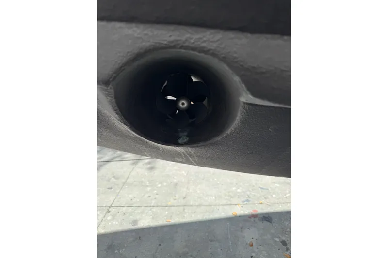 Regalo Yacht Photos Pics Close-up of a 2013 Cabo 44 Hardtop Express boat thruster.