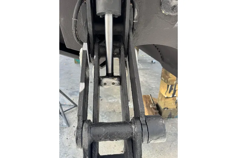 Regalo Yacht Photos Pics Close-up of 2013 Cabo 44 Hardtop Express hydraulic mechanism.