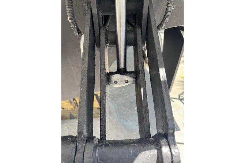 Regalo Yacht Photos Pics Close-up of 2013 Cabo 44 Hardtop Express boat's mechanical component.