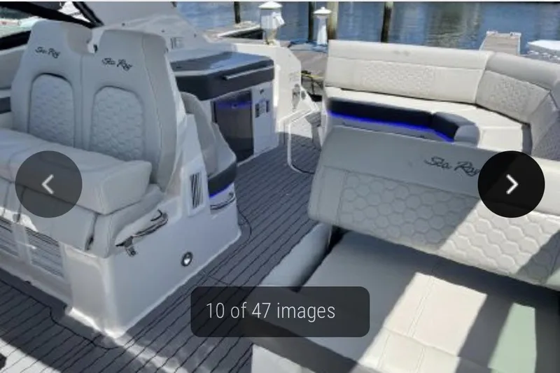  Yacht Photos Pics 2020 Sea Ray Sundancer 320 interior with luxurious seating and modern design.