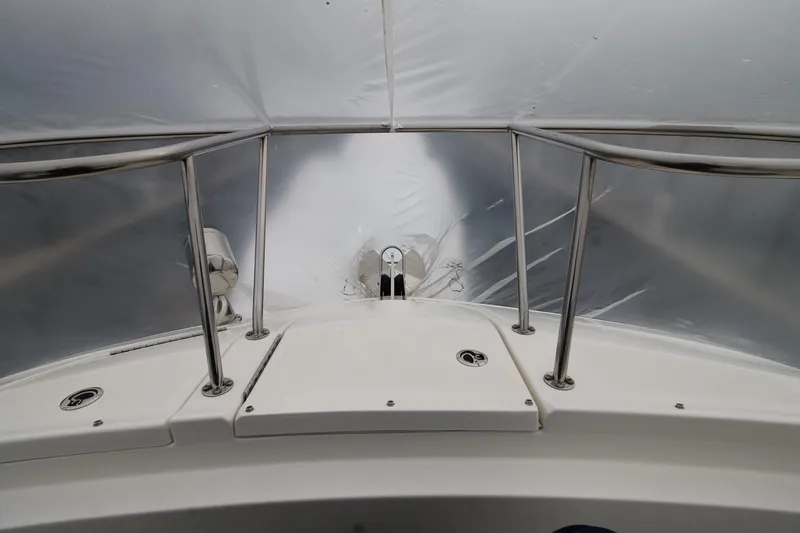  Yacht Photos Pics 2020 Sea Ray Sundancer 320 boat deck with stainless steel railings.