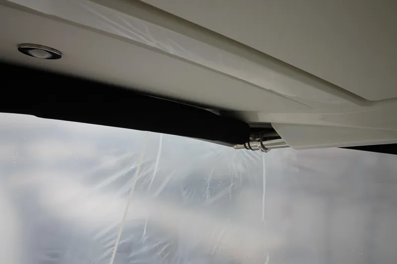  Yacht Photos Pics Close-up of Sea Ray Sundancer 320 boat interior detail, 2020 model.