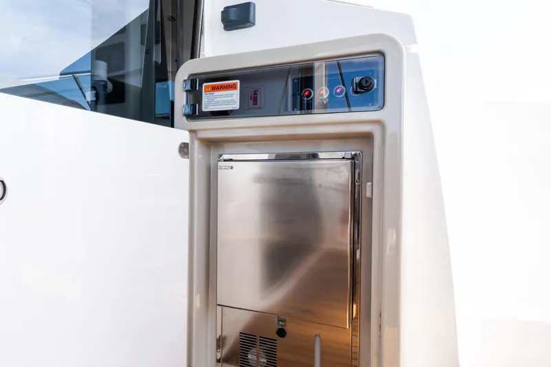 Andromeda Yacht Photos Pics Control panel and storage on 2023 Azimut Fly 50 yacht.