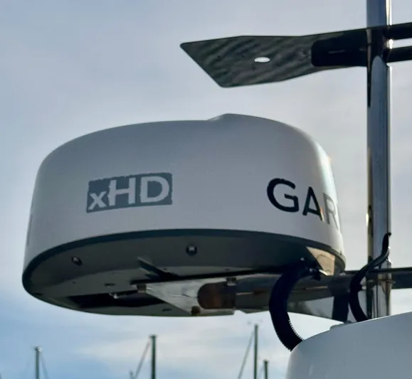 Lone Ranger Yacht Photos Pics Garmin xHD radar on 2017 Ranger Tugs Sedan boat, close-up view.