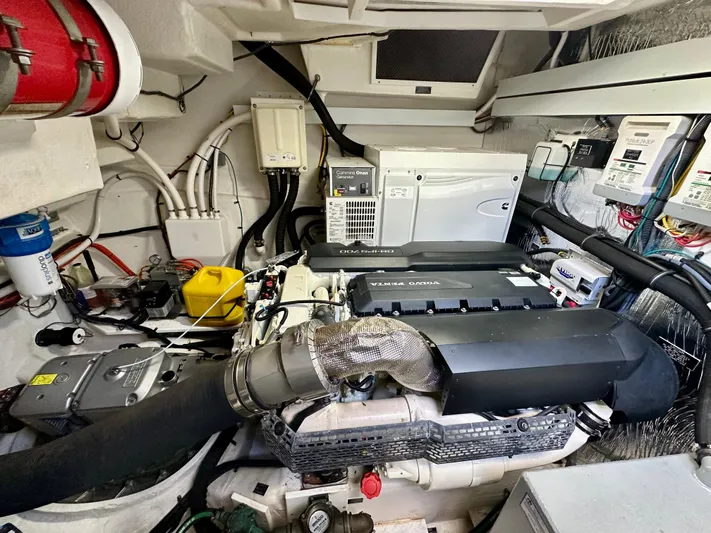  Yacht Photos Pics Engine room of 2020 Cruisers Yachts 50 Cantius with modern equipment and wiring.