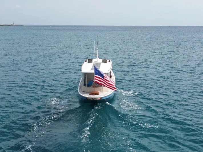 Blue Jacket Yacht Photos Pics Launch 45 BLUE JACKET - Aft Aerial Profile