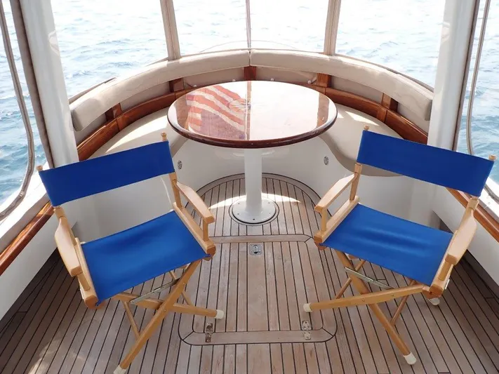 Blue Jacket Yacht Photos Pics Launch 45 BLUE JACKET - Aft Deck Table Seating