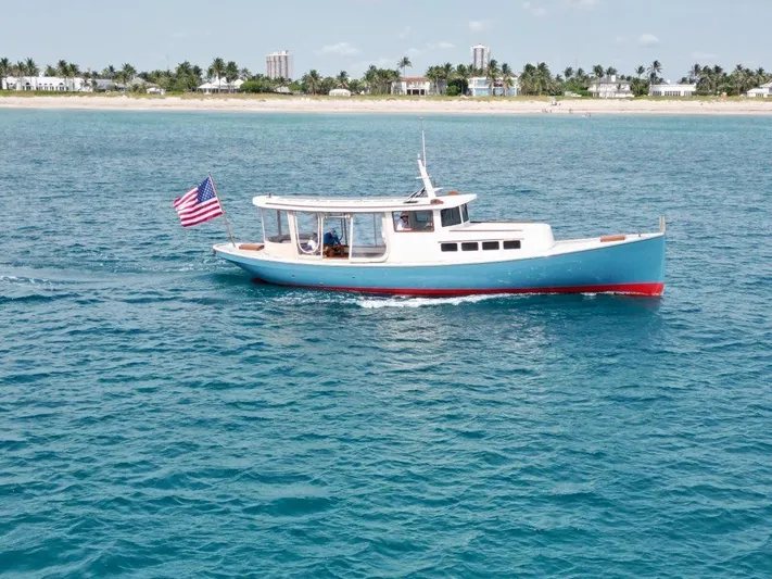 Blue Jacket Yacht Photos Pics Launch 45 BLUE JACKET - Starboard Aerial Profile