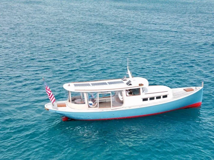 Blue Jacket Yacht Photos Pics Launch 45 BLUE JACKET - Starboard Aerial Profile